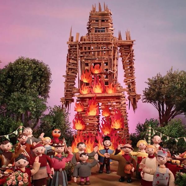 Screenshot from the music video for Radiohead's song "Burn the Witch"