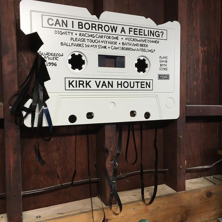 Giant cassette of 'Can I Borrow a Feeling?' by Kirk Van Houten