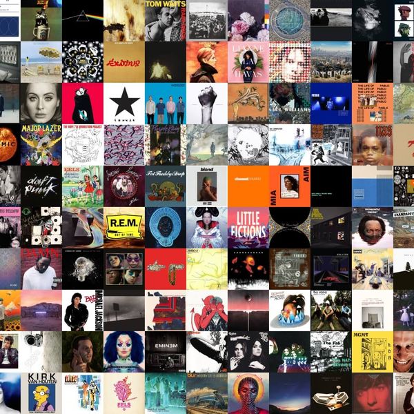 Collage of the first 150 albums reviewed by Audioxide